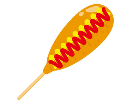 illustration of Cheese hot dogのイラスト素材