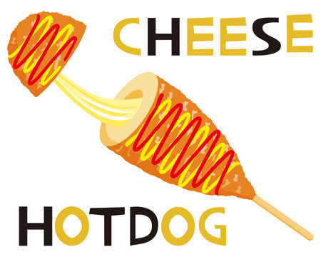 illustration of Cheese hot dogのイラスト素材