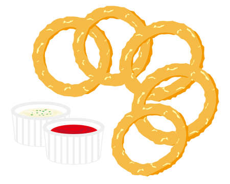 Vector illustration of onion ring.ãのイラスト素材