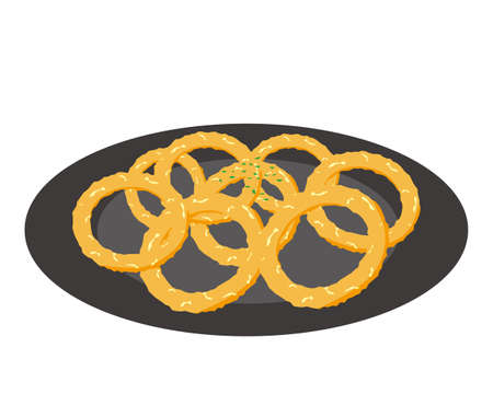 Vector illustration of onion ring.ãのイラスト素材