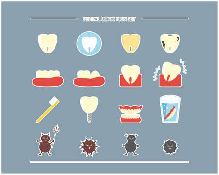 Vector illustration set for dental clinics. Dentistのイラスト素材
