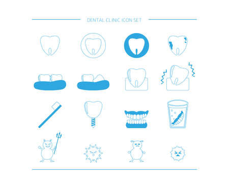 Vector illustration set for dental clinics. Dentistのイラスト素材