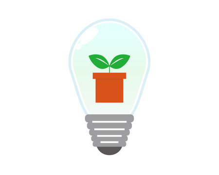 Vector illustration  of environment. Ecology.  Light bulb iconのイラスト素材
