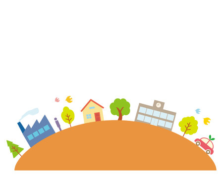 Vector illustration of the cityscape.のイラスト素材