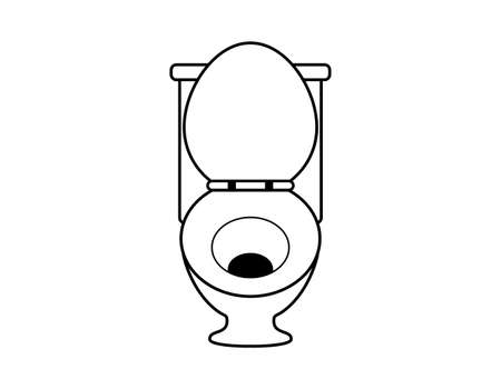 Vector illustration of flush toilet. Toilet bowl. Renovation image.のイラスト素材