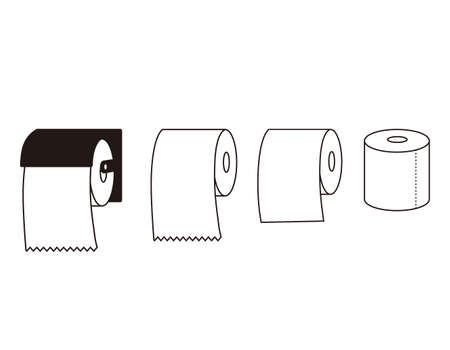 Vector illustration of toilet paper. Toilet supplies.のイラスト素材