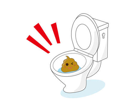 Vector illustration of poop and toilet. Health.のイラスト素材