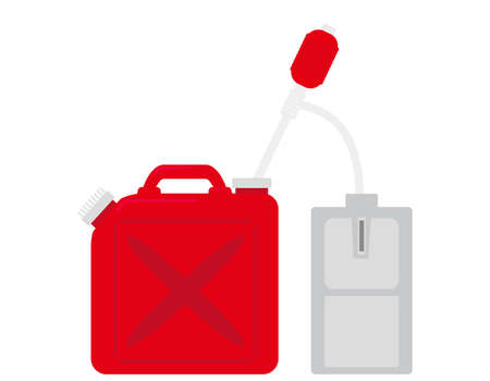 Vector illustration of plastic tank and kerosene pump. Kerosene tank.のイラスト素材