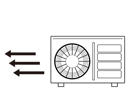 Vector illustration of the outdoor unit of the air conditioner.のイラスト素材