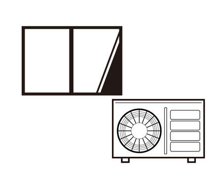 Vector illustration of the outdoor unit of the air conditioner.のイラスト素材