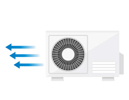 Vector illustration of the outdoor unit of the air conditioner.のイラスト素材