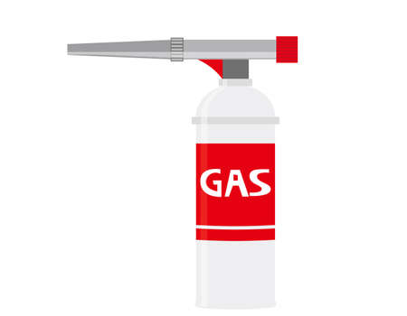 Vector illustration of gas burner. Gas cylinder.のイラスト素材