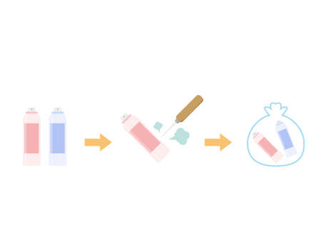 Degassing the spray can. Vector illustration.のイラスト素材