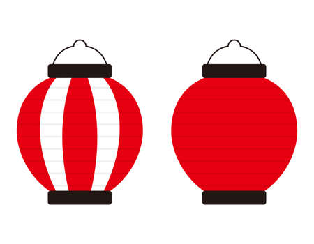 Vector illustration of traditional Japanese lanterns.ãpaper lantern .のイラスト素材