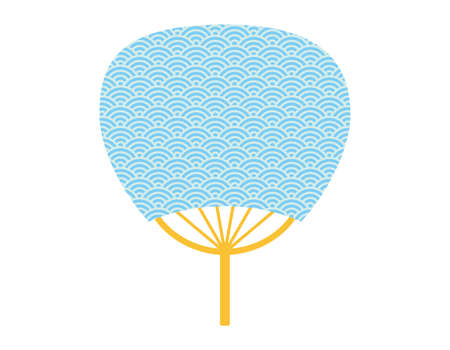 Vector illustration of Uchiwa. Paper fan.のイラスト素材