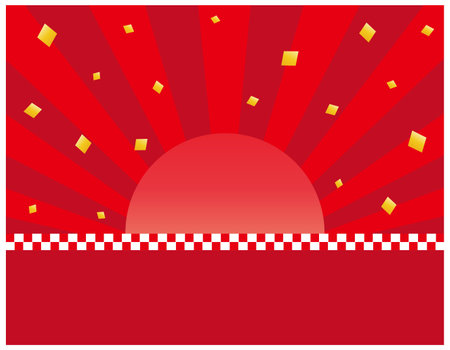 Japanese-style background of radiation. Japanese pattern. New Year.のイラスト素材