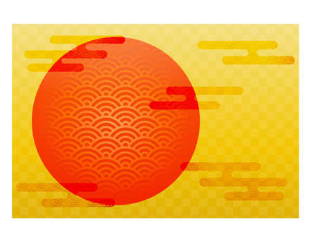 Japanese-style background of radiation. Japanese pattern. New Year.のイラスト素材