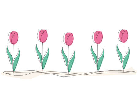 Vector illustration of a simple tulip.のイラスト素材