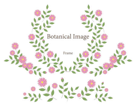 Colorful flower wreath frame. Vector illustration.のイラスト素材