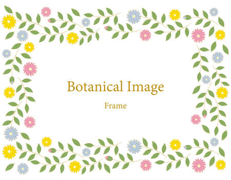 Colorful flower wreath frame. Vector illustration.のイラスト素材