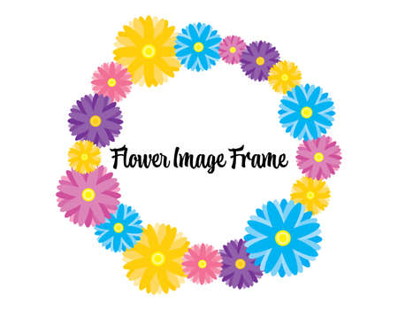 Colorful flower frame. Lease. Frame. flame.のイラスト素材