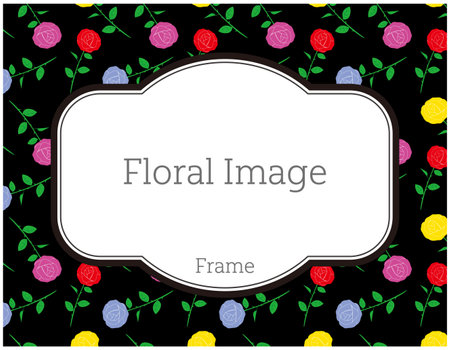 Colorful flower message card background frame.のイラスト素材