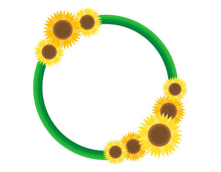 Vector illustration of sunflowers.ãSummer flowers.のイラスト素材