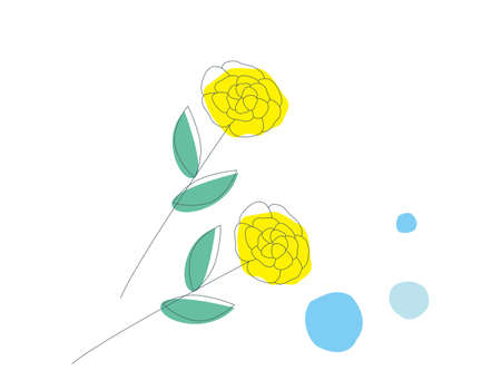 Vector illustration of a simple yellow flower.のイラスト素材