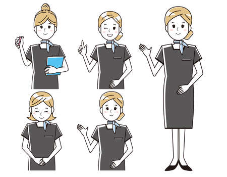 Vector illustration of an esthetician woman.のイラスト素材