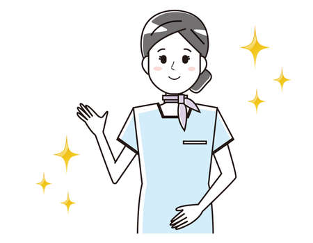 Vector illustration of an esthetician woman.のイラスト素材