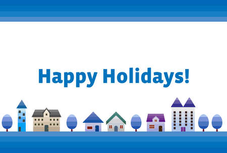 A greeting card issued in winter .  postcard templates .のイラスト素材