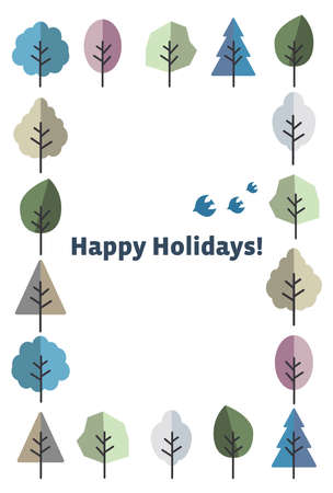A greeting card issued in winter .  postcard templates .のイラスト素材