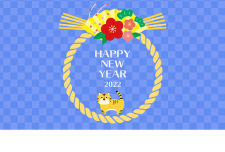 2022 New Year's card for the year of the tiger.のイラスト素材