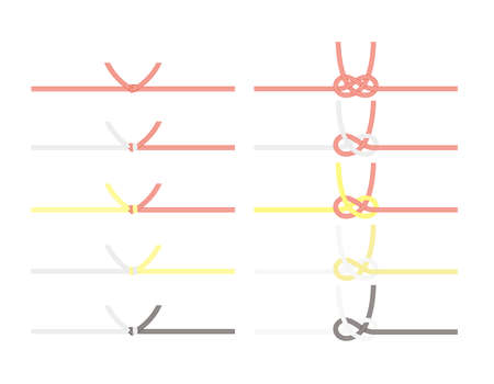 Mizuhiki vector illustration. Japanese style material.のイラスト素材