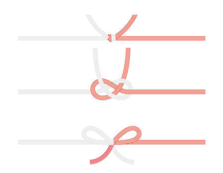 Mizuhiki vector illustration. Japanese style material.のイラスト素材