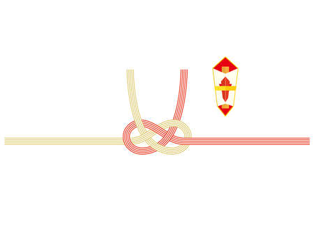 Vector illustration of Noshi and Mizuhiki. Japanese style material.のイラスト素材