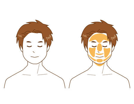 Male face. ãHair removal .ãVector illustration.のイラスト素材