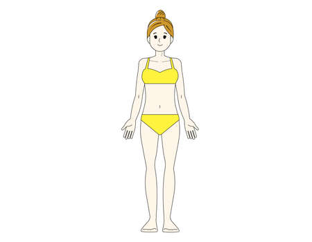Full body illustration of a woman. Beauty. Vector illustration.のイラスト素材