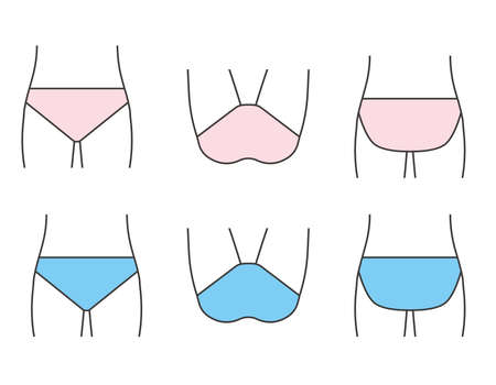 Body parts. VIO. Hair Removal. Female. Beauty. Vector illustration.のイラスト素材
