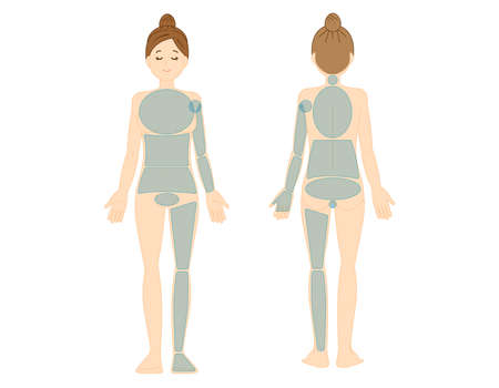 Full body illustration of a woman. Beauty. Vector illustration.のイラスト素材