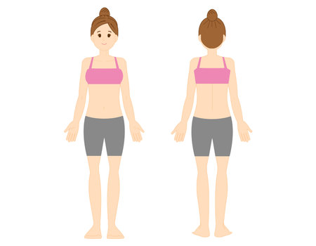 Full body illustration of a woman. Beauty. Vector illustration.のイラスト素材