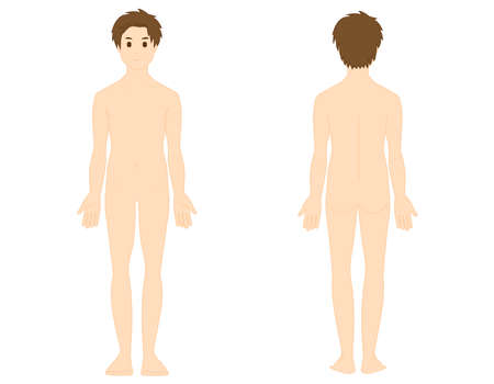 Full body illustration of a man. Beauty. Vector illustration.のイラスト素材