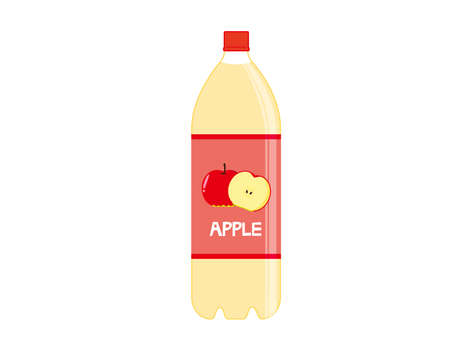 A PET bottle of apple juice. Vector illustration.のイラスト素材
