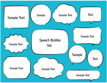 Set of cute speech bubble.ãHeadings.ãMaterial.のイラスト素材
