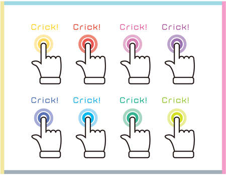 Simple hand icon. Hand sign. Index finger.のイラスト素材