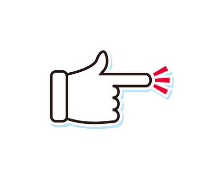 Simple hand icon. Hand sign. Index finger.のイラスト素材