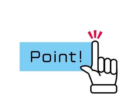 Simple hand icon. Hand sign. Index finger.のイラスト素材
