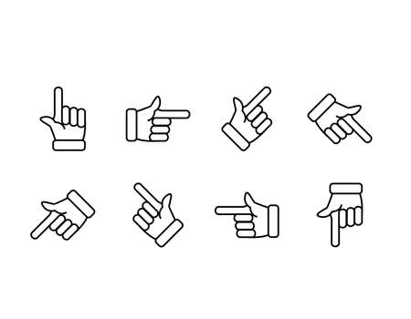 Simple hand icon. Hand sign. Index finger.のイラスト素材