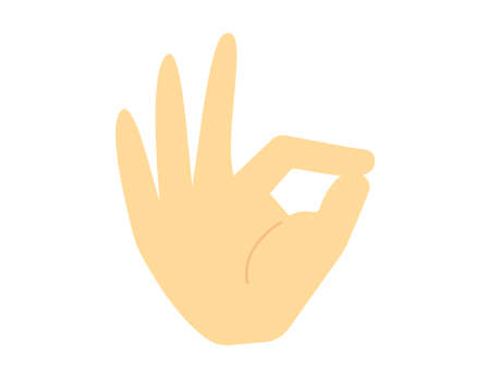 Simple hand icon. Hand sign. OKã.のイラスト素材