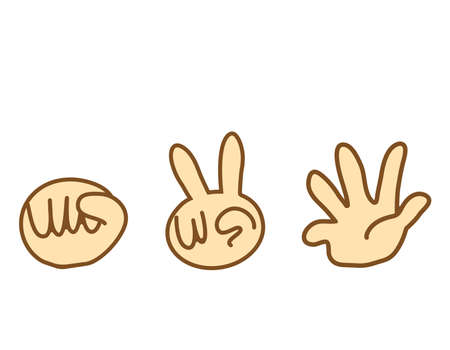 Rock-paper-scissors. Hand sign. Vector illustration.のイラスト素材